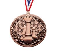 Medaglie per Bambini Adolescenti - Medaglie Sportive in Oro, Argento Bronzo con Nastri A Collo | della Competizione Chess & Go in Rilievo, Compact Trophy per La Scuola E I Pre