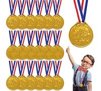 Medaglie per Bambini, Winner Medaglie Bambini, Bambini Medaglie di Plastica, Nastro Medaglie, Oro Medaglie di Vincitore con Nastri al Collo, Bomboniere per Bambini per Giochi per Feste di Giorno