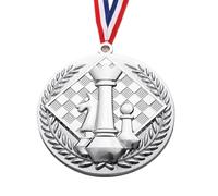 Medaglie premio bambini e giovani | Metallo, 6,5 x 0,4 cm, lamina d'oro su un lato | Medaglie di scacchi, go, competizioni sportive, giornata sportiva scolastica | Cordino di colore casuale incluso, 1