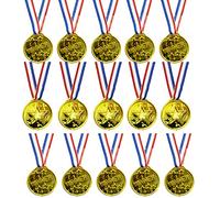 Medaglie vincenti oro, 15 pezzi, medaglie vincitori, per feste di compleanno dei bambini, in plastica, per feste di compleanno dei bambini, per feste di compleanno, giochi Prizzes Sportstag Giocattoli