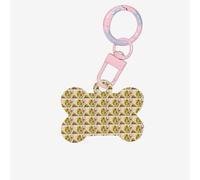 Medaglietta a forma di osso per cani con stampa di api, girasoli, margherite, rose, 1 pezzo, con portachiavi per animali domestici