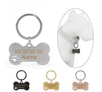 Medaglietta identificativa per cani con incisione personalizzata, nome e numero di telefono dell'animale domestico, piastrina per cani a forma di osso personalizzata (oro rosa, L: 49,8 x 28,8 cm)