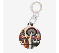 Medaglietta identificativa per cani e gatti, con fungo magico, personalizzata, alla moda, rotonda, molti colori, materiale acrilico, per animali domestici di piccola e grande taglia, bianco, M