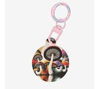 Medaglietta identificativa per cani e gatti, con fungo magico, personalizzata, alla moda, rotonda, molti colori, materiale acrilico, per animali domestici di piccola e grande taglia, rosa chiaro