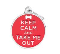MEDAGLIETTA INCISA SERIE CHARMS - TARGHETTA KEEP CALM AND TAKE ME OUT