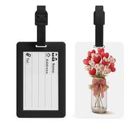 Medaglietta per bagagli, valigia, valigia, bagagli, bouquet a forma di cuore, per San Valentino