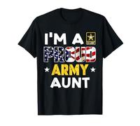 Medaglietta per cani con bandiera americana "I'm a Proud Army AUNT USA" Maglietta