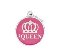 MEDAGLIETTA PER CANI MY FAMILY THE QUEEN PERSONALIZZATA CON INCISIONE GRATUITA E SCELTA DEL CARATTERE DI SCRITTURA. (GRANDE)
