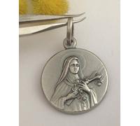 I G J Medaglietta Santa Teresa di Lisieux (di Gesù Bambino e del Volto Santo) in argento massiccio 925 - "Saint Therese 925 Sterling Silver Medal