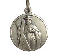 Medaglietta " Sant'Andrea Apostolo In Argento Massiccio 925-925 Sterling Silver " Saint Andrew " Medal