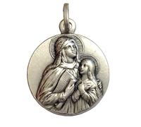 Medaglietta Sant'Anna In Argento 925-925 Sterling Silver Saint Ann Medal