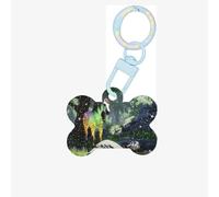 Medagliette identificative per animali domestici con il cavallo nelle fiabe, medagliette per cani e gatti, a forma di osso, in acrilico, blu cielo, piccole