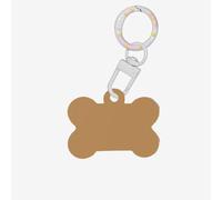 Medagliette identificative per animali domestici marroni personalizzate per cani e gatti, a forma di osso, in acrilico, bianco, medie