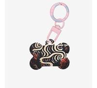 Medagliette identificative per animali domestici Vortex in The Forest Medagliette per cani e gatti personalizzate, a forma di osso, in acrilico, rosa chiaro, medie