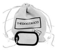 Medagliette militari per cani - Set di 1 targhetta identificativa personalizzata in acciaio inox nichelato stile militare con catena a sfere e silenziatore, leggere la descrizione per vedere come