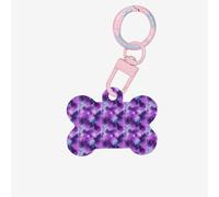 Medagliette per cani a forma di osso con stampa viola cielo magico galassia su entrambi i lati ciondoli per animali domestici per cani