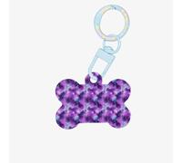 Medagliette per cani a forma di osso con stampa viola cielo magico galassia su entrambi i lati ciondoli per animali domestici per cani