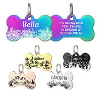 Medagliette per Cani e Gatti Personalizzate, YEHANTI Medaglietta identificativa Personalizzata per Cane con Incisione, Targhetta Cane in Acciaio Inossidabile per Animali Domestici (Multicolore,Medio)