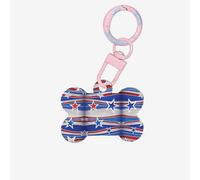 Medagliette per cani in acrilico a forma di osso di cane a forma di osso di cane con stampa patriottica con motivo a strisce e stelle alla moda
