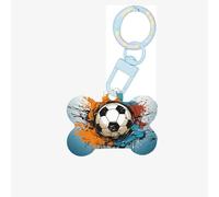 Medagliette per cani multicolore a forma di pallone da calcio, in acrilico, perfette per cani e gatti di piccola e grande taglia, carino e funzionale