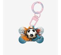 Medagliette per cani multicolore a forma di pallone da calcio, in acrilico, perfette per cani e gatti di piccola e grande taglia, carino e funzionale