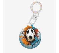 Medagliette per cani multicolore a forma di pallone da calcio, rotonde in acrilico, perfette per cani e gatti di piccola e grande taglia, carine e funzionali