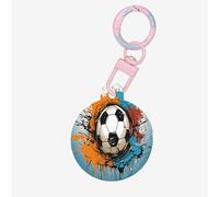 Medagliette per cani multicolore a forma di pallone da calcio, rotonde in acrilico, perfette per cani e gatti di piccola e grande taglia, carine e funzionali
