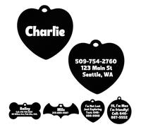 Medagliette Personalizzate per Cani e Gatti - Acciaio Inossidabile Targhetta Cani Gatti - Incisione anteriore e posteriore con fino a 6 linee di testo（Pacco di Cuore da 1）