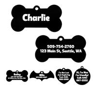 Medagliette Personalizzate per Cani e Gatti - Acciaio Inossidabile Targhetta Cani Gatti - Incisione anteriore e posteriore con fino a 6 linee di testo（Pacco di Osso da 1）