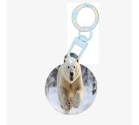 Medagliette rotonde per cani con orso polare nella neve, in acrilico, perfette per cani e gatti di piccola e grande taglia, carine e funzionali