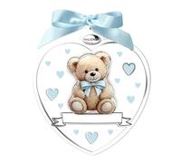 MEDAGLIONE CAPOCULLA ORSETTI CELESTE VALENTI ARGENTI NEONATI BIMBI BR167C