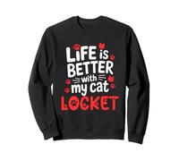 Medaglione con Il Nome del Gatto Life is Better with My Cat Felpa