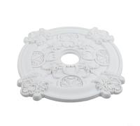 Medaglione rotondo da soffitto, 39 cm, bianco, base decorativa per ventilatore a soffitto o lampada a sospensione, installazione senza fori, nasconde le imperfezioni e migliora l'arredamento della
