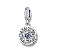 Medaglione solare gioiello simbolo di culture e religioni, medaglione medaglia, dio del sole, egiziano, ciondolo in argento 925, accessorio regalo in argento sterling, B/H/T ca.: 13 x 25 x 2 mm