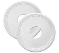 Medaglioni da soffitto bianchi 33 pollici, set da 2 pezzi per lampadari, materiale PU, design elegante rotondo classico, installazione senza sforzo, decorazione per l'illuminazione domestica