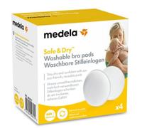 Medela Safe & Dry Coppette Assorbilatte Lavabili, 4 Pezzi