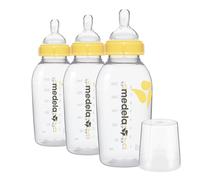 Medela 8 Oz Breastmilk Bottle Set WITH Six Medium-Flow Wide Base Nipples by Medela