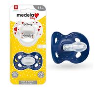 Medela Baby Pacifier | Day and Night Glow in The Dark | 18+ Months | 2-Pack, Lightweight | BPA-Free | Supports Natural Suckling | Eat Local and 24/7 Milkbar