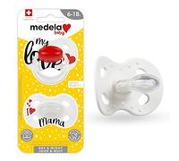Medela Baby Pacifier | Day and Night Glow in The Dark | 6-18 Months | 2-Pack, Lightweight | BPA-Free | Supports Natural Suckling | My Love and I Love Mama