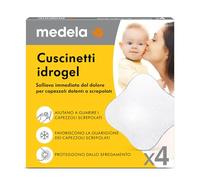 Medela Cuscinetti Idrogel con Effetto Lenitivo e Rinfrescante per Capezzoli Dolenti o Screpolati, Sterili e Confezionati Singolarmente, Confezione da 4 Pezzi