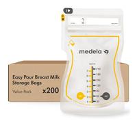Medela Easy Pour Breastmilk Storage Bags, 200 count 210ml, Disposable Leakproof Breast Milk Bags with Milk Protection, Recyclable & BPA Free