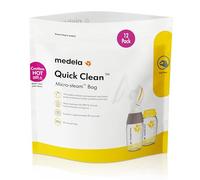 Medela Sacchetti Quick Clean MicroSteam Bags, 12Count sterilizzanti per bottiglie & Breast Pump Parts, Eliminates of Common Bacteria & Germs, Disinfects Most Breastpump Accessories