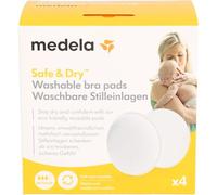 Medela Safe & Dry Coppette Assorbilatte Lavabili Coppette per il Seno Traspiranti e Lavabili, Confezione da 4 Coppette per Seno Riutilizzabili