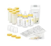 Medela, set regalo per allattamento al seno, sistema di stoccaggio del latte materno; bottiglie, capezzoli, tappi da viaggio, borse per il latte materno e altro ancora, realizzato senza BPA