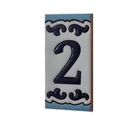 Medelo-02 - Figure in ceramica dipinte a mano, 7,5 cm x 3,7 cm, con simboli a quadri e cornici in filigrana (numero 2)