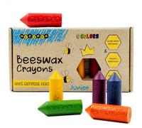 Medenka Matite alla cera d'api Junior - 6 colori - Matite per bambini - Non tossiche per anni 1-3 anni - realizzate in cera d'api europea