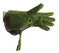 MEDENTRA Guanti da falconeria Eagle Hawk Birds Handling in pelle nabuk verde polsino lungo 14"