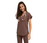MEDHOODIE Casacca da donna Kendall per il medico e la cura - Casacca moderna e comoda con due pratiche tasche - Abbigliamento medico professionale, marrone latte, M