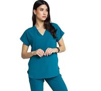 MEDHOODIE Casacca da donna Kendall per l'ambito medico e infermieristico - Casacca con chiusura a strappo moderna e comoda con due pratiche tasche - Abbigliamento professionale medico, blu oceano, M