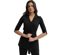 MEDHOODIE Casacca da donna Rosalie per il medico e la cura - Casacca moderna e confortevole con cintura regolabile - Abbigliamento medico professionale, nero, L